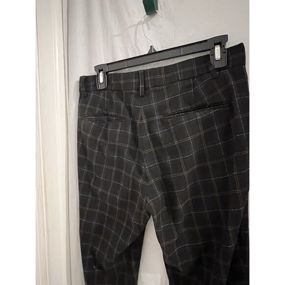 ASOS Black Window Pane Print Skinny Tapered Leg Trousers Sz 31 Office Wear - Picture 4 of 5